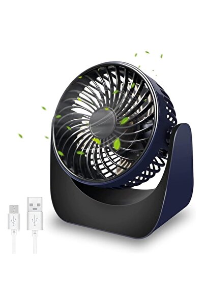 Generic مروحة مكتب أرابيست، مروحة طاولة شخصية صغيرة محمولة بثلاث سرعات، 2000 مللي أمبير/ساعة، تدور 360 درجة، سطح مكتب صامت