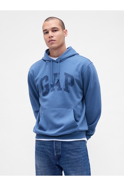GAP Erkek Mavi VintageSoft Arch Logo Sweatshirt