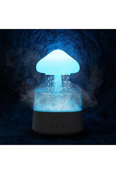 Generic مرطب هواء من Riecin Rain Cloud مع تنقيط الماء وأضواء LED قابلة للتعديل وضوضاء بيضاء وترطيب المكتب F