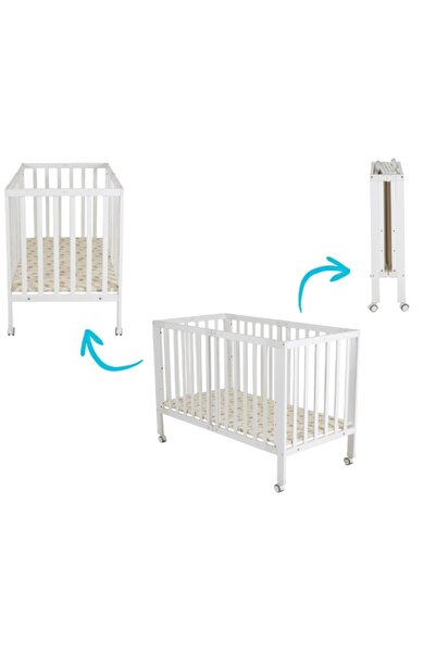 Cangaroo Nova wooden folding cot for children 124.5x65x86 cm, adjustable bed base on 3 levels