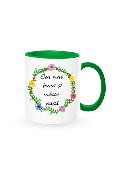 OEM Cană personalizată pentru Nașă cu mesajul: „Cea mai bună și mai iubită Na...