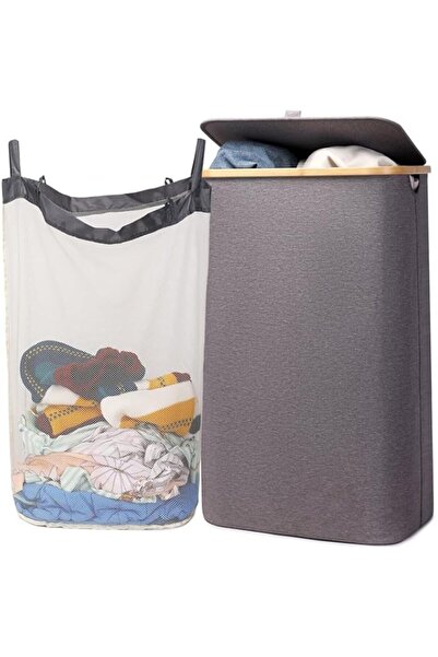 Generic Taizz Ventures 120L Laundry Basket, Laundry Hamper with Lid - Dirty Clothes Hamper with Removable Ba