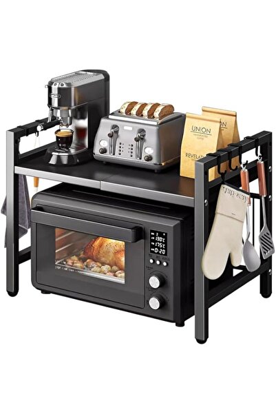 Generic رف فرن الميكروويف من AUTOYSUR - رف مطبخ قابل للتعديل، حامل ميكروويف ق...