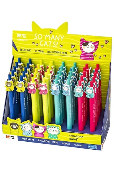 M&G Online Pix So many cats, design Kawaii cat, albastru, 0.7mm, 40 buc/displ...