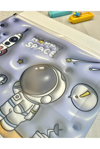 ZeCo Collection Astronaut's Journey Transparent Single Compartment A4 Zipper File Folder/Document File/Organizer Folder