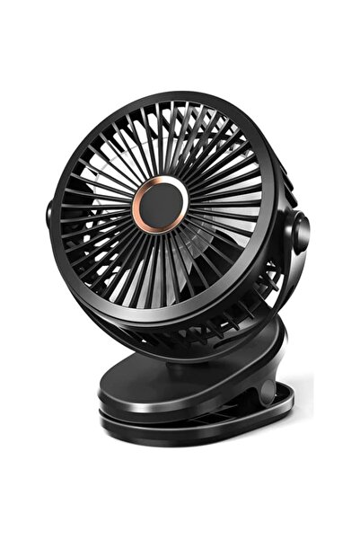 Generic مروحة أرابيست كليب أون، مروحة مكتب محمولة صغيرة تدور 360 درجة، 4 سرعات هادئة شخصية قابلة لإعادة الشحن