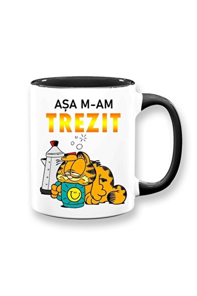 OEM Cană personalizată cu mesajul „Așa m-am trezit”, Betaprint, albă cu mâner...