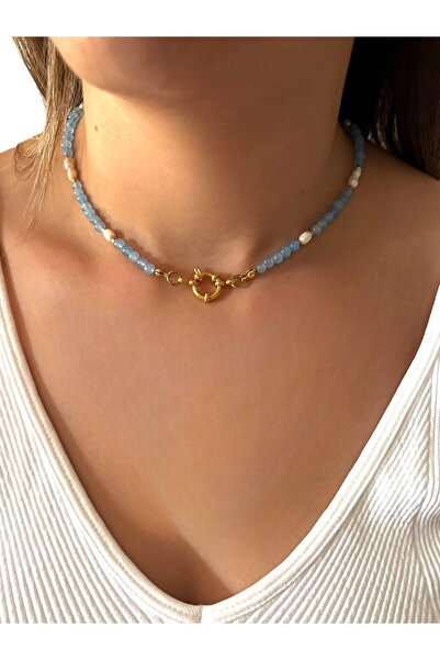 By Saadet Özkanlı Gerçek barok inci detaylı 3 mm arpa inci kolye AA sınıfı inci