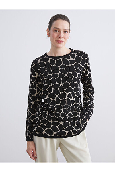 LC Waikiki Crew Neck Patterned Women's Knitwear Sweater (W5)