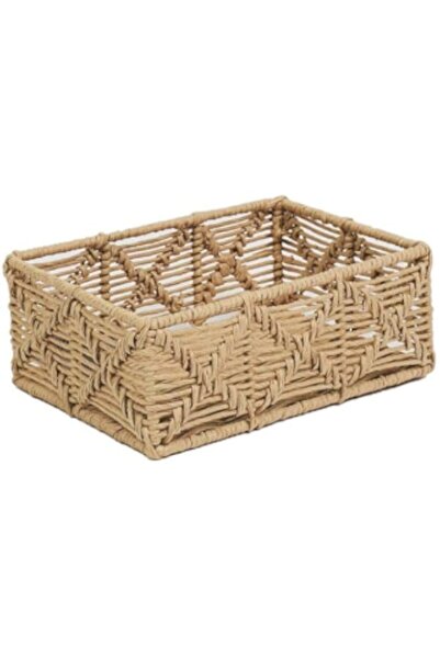 Generic Homesmiths Small Rectangle Paper Rope Basket Natural L27 x W19 x H10 cm