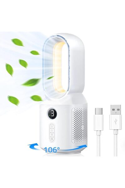 Generic Angju Desk Fan, 106° Oscillating Fan for Indoors,Bladeless Fan with 3...