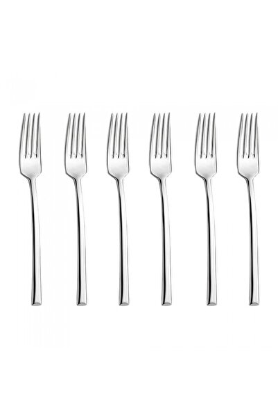 Inoxriv Set of 6 MEDEA medium forks, stainless steel, L18cm, thickness 3.5mm, glossy finish