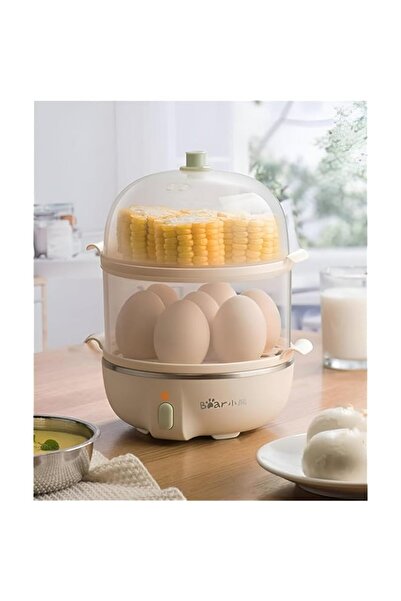 Generic Bear Double Layer Electric Egg Steamer Boiler - 14 Egg Capacity Multifunction Breakfast Baby Food St
