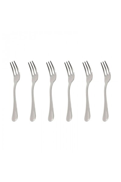 Inoxriv Set of 6 YORK dessert forks, 18/0 stainless steel, 2mm thickness, glossy finish