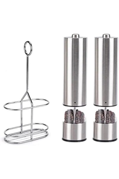 Generic ABIN 2 Pack Electric Salt and Pepper Grinder Set - Stainless Steel Battery Operated Salt & Pepper Mi