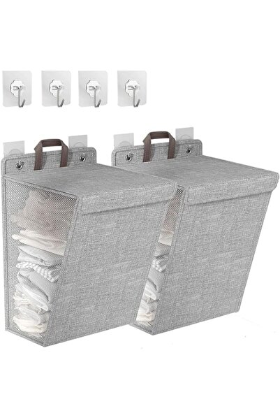 Generic UNIFACE Laundry Hamper,Collapsible Hanging Laundry Basket with Lid and Handles,Space-Saving Wall Han