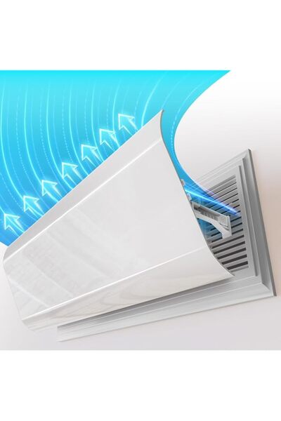 Generic عاكس تيار متردد مركزي، عاكس فتحة مكيف هواء للزجاج الأمامي قابل للتعديل 60×20 سم، عاكس تدفق هواء مكيف الهواء المركزي