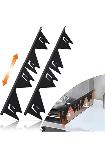 Generic 2 PCS Stainless Steel Stove Gap Cover, 2PCS Stove Gap Filler, Stove Gap Guards Range Trim Kit, Heat