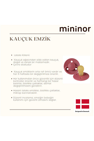 Mininor Kauçuk Emzik 0+ Ay - Heat Flower
