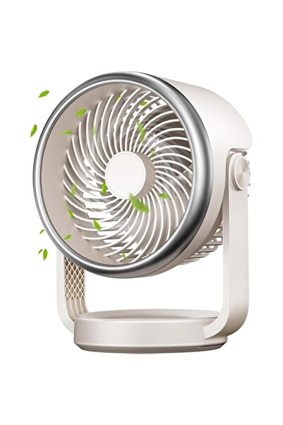 Generic مروحة مكتب Ybaier، مروحة تدوير هواء 25 سم، مروحة تشغيل هادئة، تدفق هواء قوي 2 متر، مروحة محمولة تعمل بالبطارية