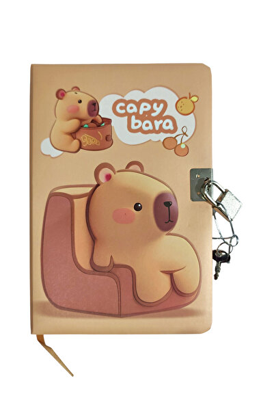 Limmy Capybara Memory Book (Diary) Locked Notebook 80 Sheets - Miskin