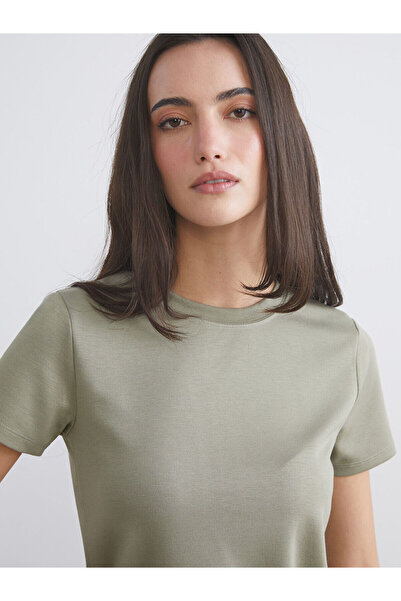 LC Waikiki Πράσινο γυναικείο μπλουζάκι με λαιμόκοψη