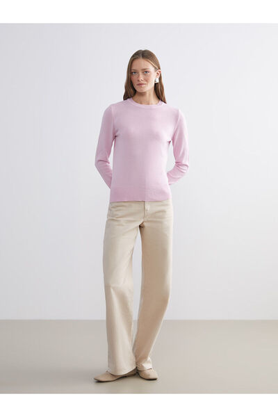 LC Waikiki Pink Crew Neck Women's Knitwear Sweater