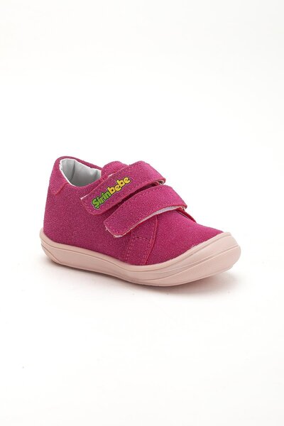 Dilimler Ayakkabı Şirinbebe Orthopedic Girl First Step Baby Shoes Fuchsia Double Velcro