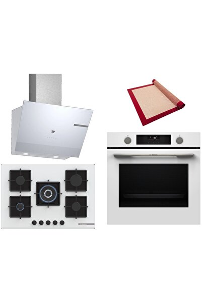 Bosch Beyaz 3 lü Ankastre Set (HUA736EV0T-PNQ7B2P30O-DWK67PJ20T ) Buhar Deste...