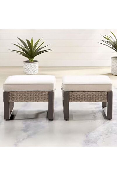 Maison Mex Set 2 tabureți grădină/terasă, LONDON, L.58 l.48 H.34 cm, maro/gri/bej