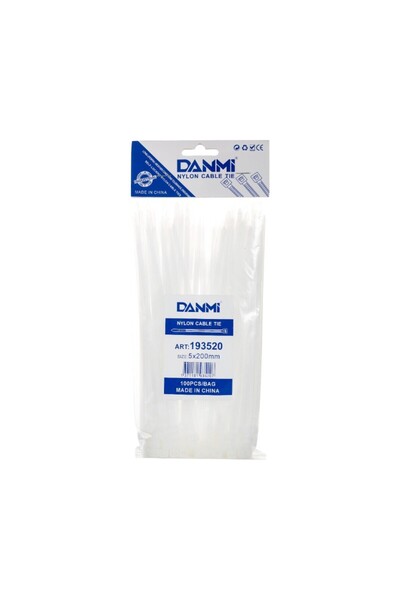 Flippy Set of 100 Mouse - Plastic Collars, 100 mm x 3 mm, polyamide, White,