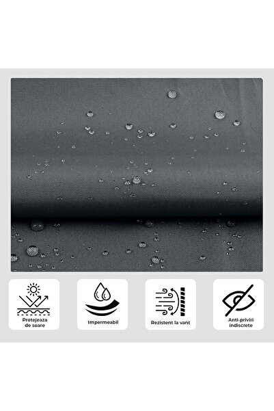 Elindor ® Balcony Privacy Screen, Rain, Wind and UV, Modern and Discreet Design, 90 × 300 cm, Gray