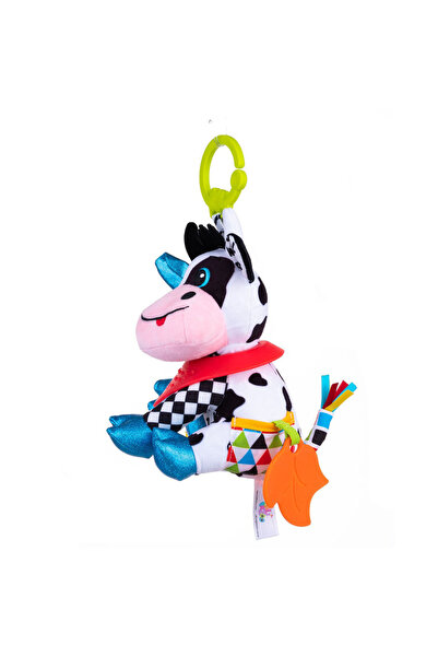Balibazoo Clara Cow, sensory toy with grip clip, Multicolor