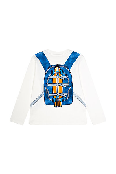 Miny Center Skateboard Backpack Printed Long Sleeve T-Shirt