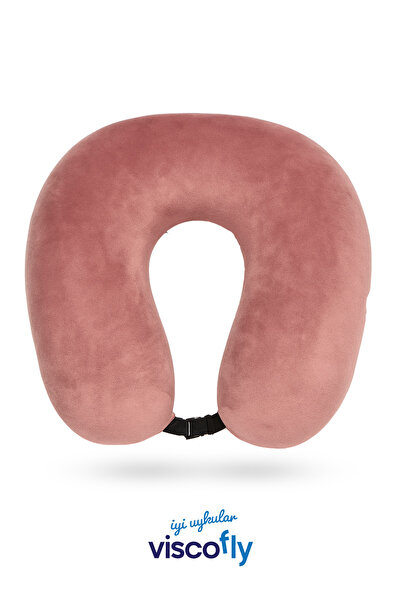 Viscofly Visco Ortopedik Seyahat Yastığı- Boyun Yastığı - 30*30*10 cm-% 100 Visco Dolgu-Kadife Kumaş