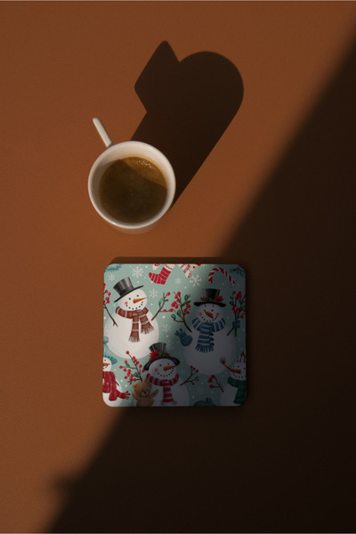 EYBaskı Tasarım Christmas-Themed Printed Mug with Coaster as a Gift