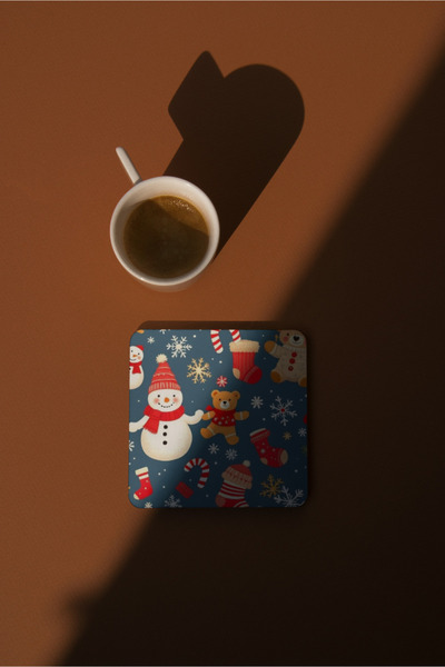 EYBaskı Tasarım Christmas-Themed Printed Mug with Coaster as a Gift