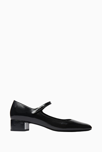 By Far Ginny 35 Mary Jane Pumps, Shiny Nappa Leather, Adjustable Strap and 35mm Heel