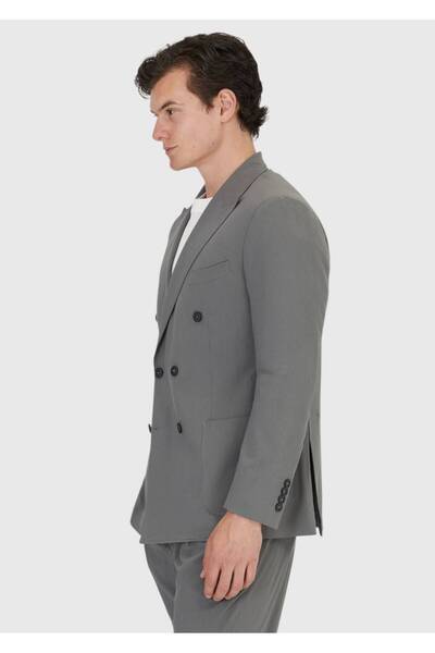 Ramsey Gri Düz Zeroweight Slim Fit Takım Elbise