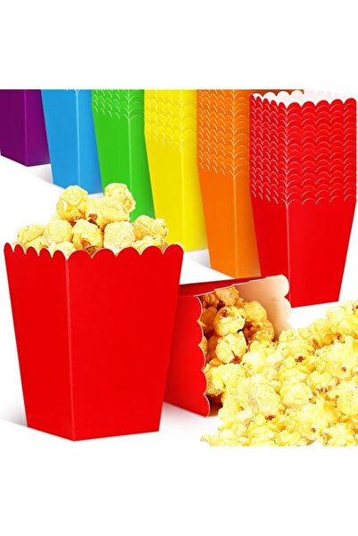 Generic Sherr 60 Pcs Assorted Color Popcorn Boxes Mini Paper Popcorn Buckets Cardboard Popcorn Container Sna