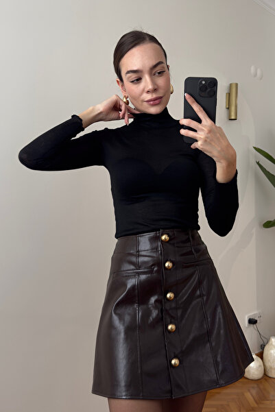 MAGARDE Endless Fabric Turtleneck Blouse - Black