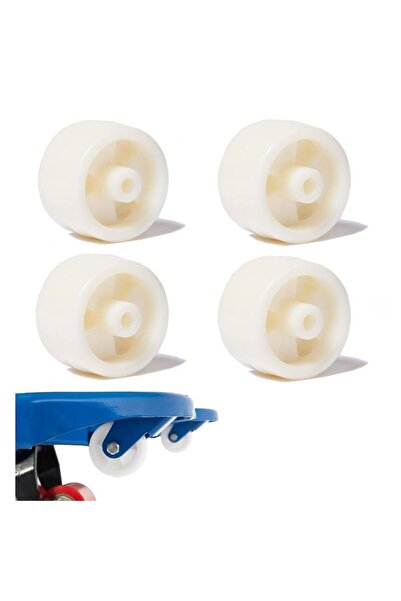 Handlekraft Set de 4 roți pentru transpalet manual cu acces direct 45x30mm, pentru depășirea tuturor obstacolelor, Role, Poliuretan/Alb