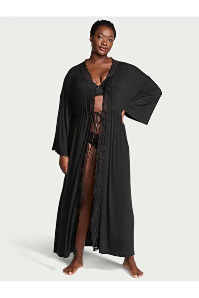 Victoria's Secret Dantel Kenarlı Uzun Sabahlık