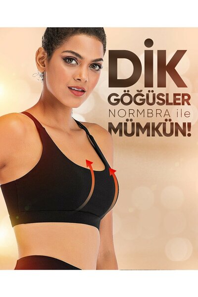 NormBra Dikişsiz Siyah Kadın Sütyen Toparlayıcı Ve Sıkılaştırıcı (Balensiz Ko...