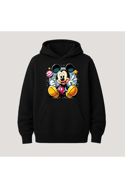 SVART WEAR Φούτερ με κουκούλα και μακριά μανίκια από βαμβάκι με στάμπα Μίκυ κ...