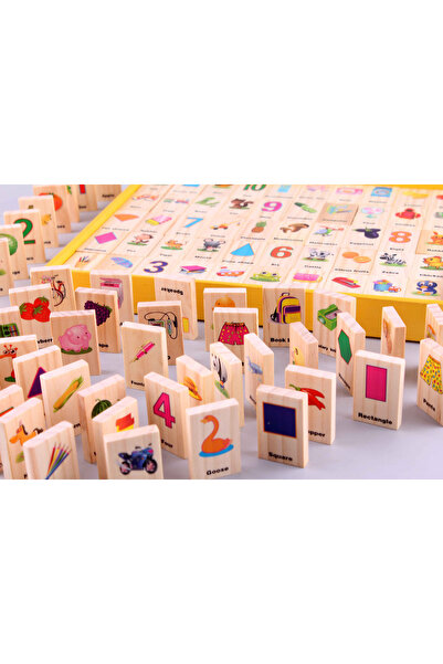 pasajdanal Ahşap Domino Bulmaca Öğrenme Oyuncağı