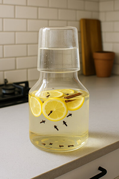 ERKUGO Borosilikat Cam Sürahi, Bardaklı, 1.75 LT