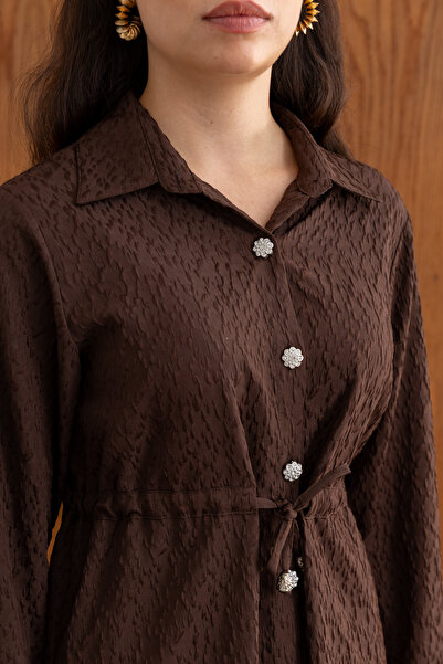 TUĞBA ERGÜL Women's Patterned Shirt and Pants Two-Piece Set