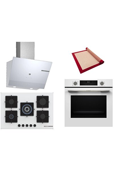 Bosch Beyaz 3 lü Ankastre Set (HUA717BV0T-PNQ7B2P30O-DWK67PJ20T ) Buhar Deste...