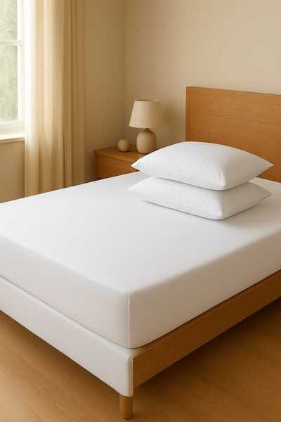 miadora cotton Economical Cotton Single 100X200 White Elastic Sheet